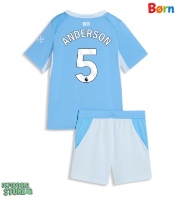 Manchester City Elliot Anderson #5 Replika Babytøj Hjemmebanesæt Børn 2026-27 Kortærmet (+ Korte bukser)